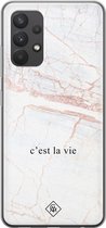 Casimoda® hoesje - Geschikt voor Samsung A32 4G - C'est La Vie - Backcover - Siliconen/TPU - Bruin/beige