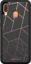 Casimoda® hoesje - Geschikt voor Samsung Galaxy A40 - Marble / Marmer patroon - Zwart TPU Backcover - Marmer - Blauw
