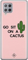 Casimoda® hoesje - Geschikt voor Samsung A42 - Go Sit On A Cactus - Backcover - Siliconen/TPU - Roze