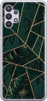 Casimoda® hoesje - Geschikt voor Samsung A32 5G - Abstract Groen - Backcover - Siliconen/TPU - Groen