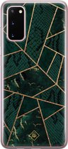 Casimoda® hoesje - Geschikt voor Samsung S20 - Abstract Groen - Backcover - Siliconen/TPU - Zwart