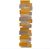 Flair Rugs - Vloerkleed 'Abstract Collage' - Oker/grijs/naturel - 60x230 cm