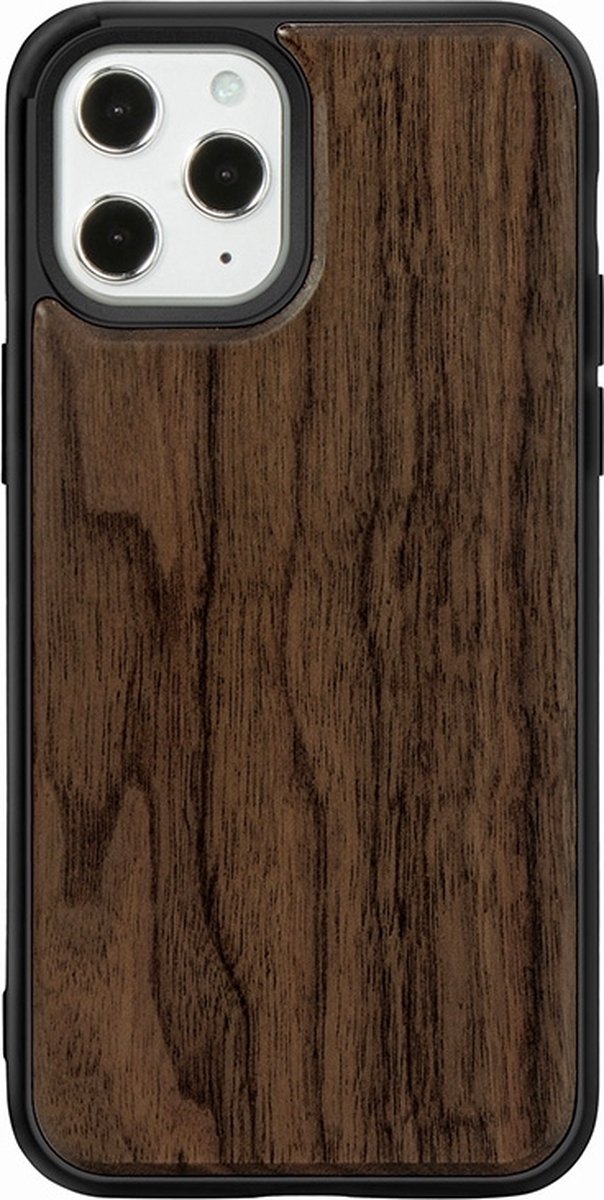 Mobiq - Houten Backcover iPhone 14 Pro Max Hoesje - walnoot