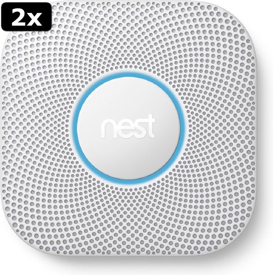2x Google Nest Protect - Détecteur de fumée et de monoxyde de carbone  intelligent -... | bol.com