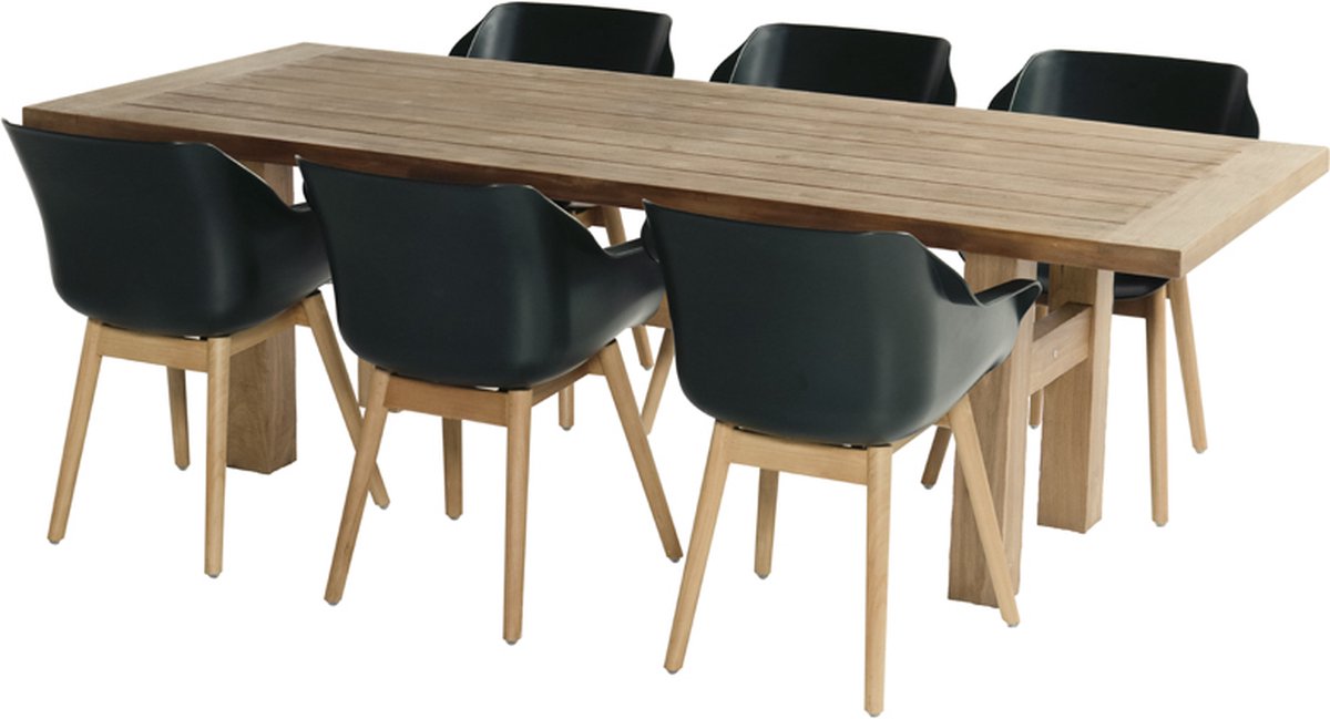 Hartman Sophie Studio fauteuil dining - Night Green - pied en teck