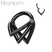 Titanium With Triple Chevron Hoops 8mm zwart