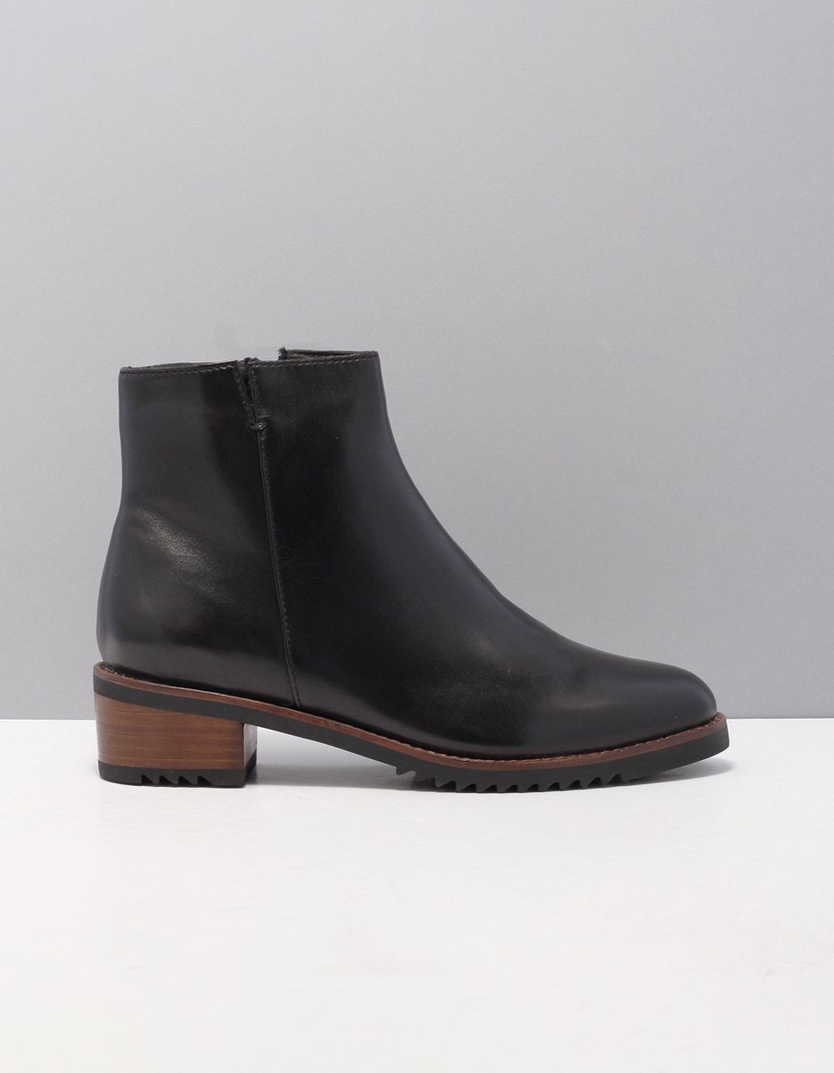 EVERYBODY Belport Enkellaarsjes - Enkelboots met rits - Dames - Zwart - Maat 39
