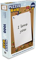 Puzzel Ik hou van jou staat geschreven op een notitie - Legpuzzel - Puzzel 1000 stukjes volwassenen