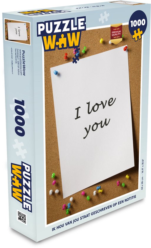 Puzzel Ik hou van jou staat geschreven op een notitie - Legpuzzel - Puzzel  1000... | bol