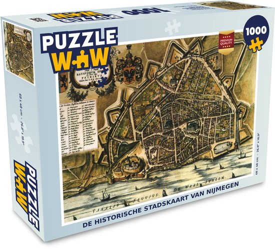 Puzzel Kaart - Nijmegen - Historisch - Legpuzzel - Puzzel 1000 stukjes  volwassenen | bol.com