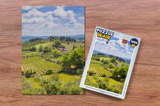 Puzzle Vignobles dans la ville médiévale fortifiée de San Gimignano en Italie - Puzzle - Puzzle 1000 pièces adultes - Sinterklaas présente - Sinterklaas pour les grands enfants