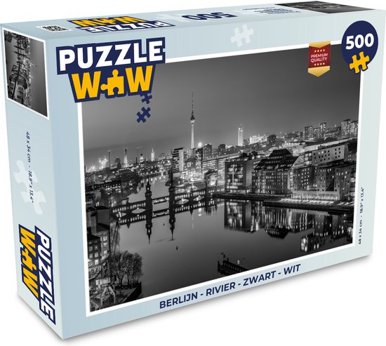 Puzzel Berlijn - Rivier - Zwart - Wit - Legpuzzel - Puzzel 500 stukjes |  bol.com