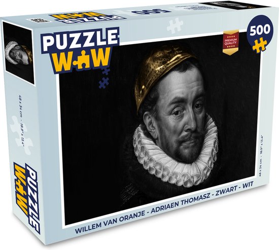 Puzzel Willem van Oranje - Adriaen Thomasz - Zwart - Wit - Legpuzzel - Puzzel 500 stukjes