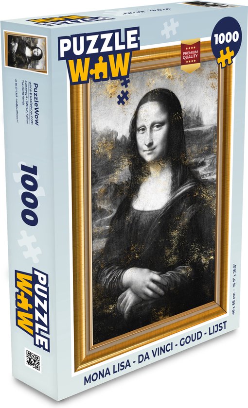 Puzzle Mona Lisa - Da Vinci - Or - Cadre - Jigsaw Puzzle - Puzzle 1000  pièces adultes