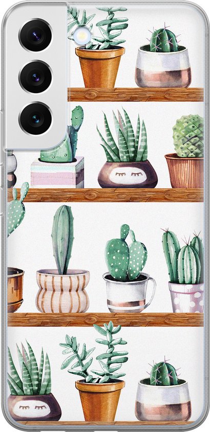 Coque Samsung Galaxy S22 Plus Silicone - Cactus - Coque souple pour téléphone - Plantes - Vert