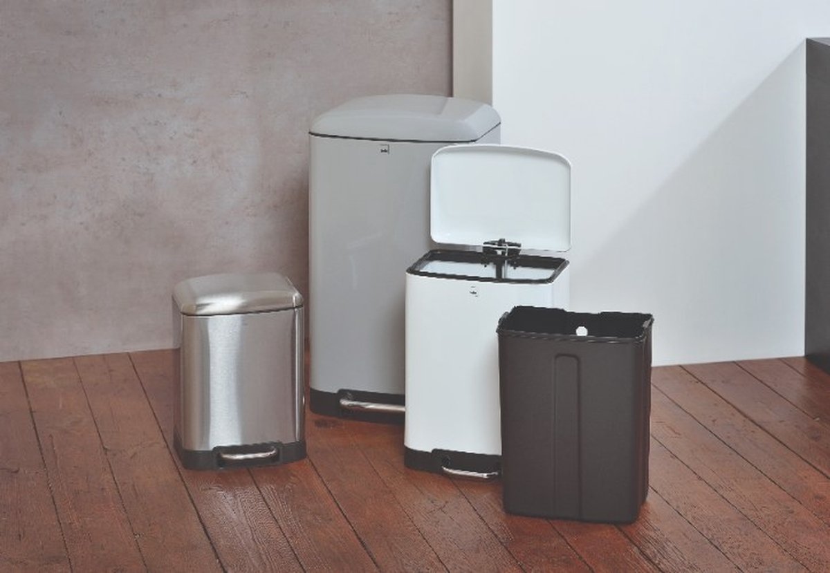 Kela Poubelle à Pédale Davino 6 Litres Acier Inoxydable Gris Foncé