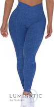 Workout Legging - Sportlegging Dames - Yoga Legging - High Waist Legging - Fitness Legging - Yoga Kleding Dames - Yoga Broek Dames - Sportkleding Dames - Sportbroek Dames - Dames Legging & Shapewear Dames - Active | Luminatic® | Blauw | M