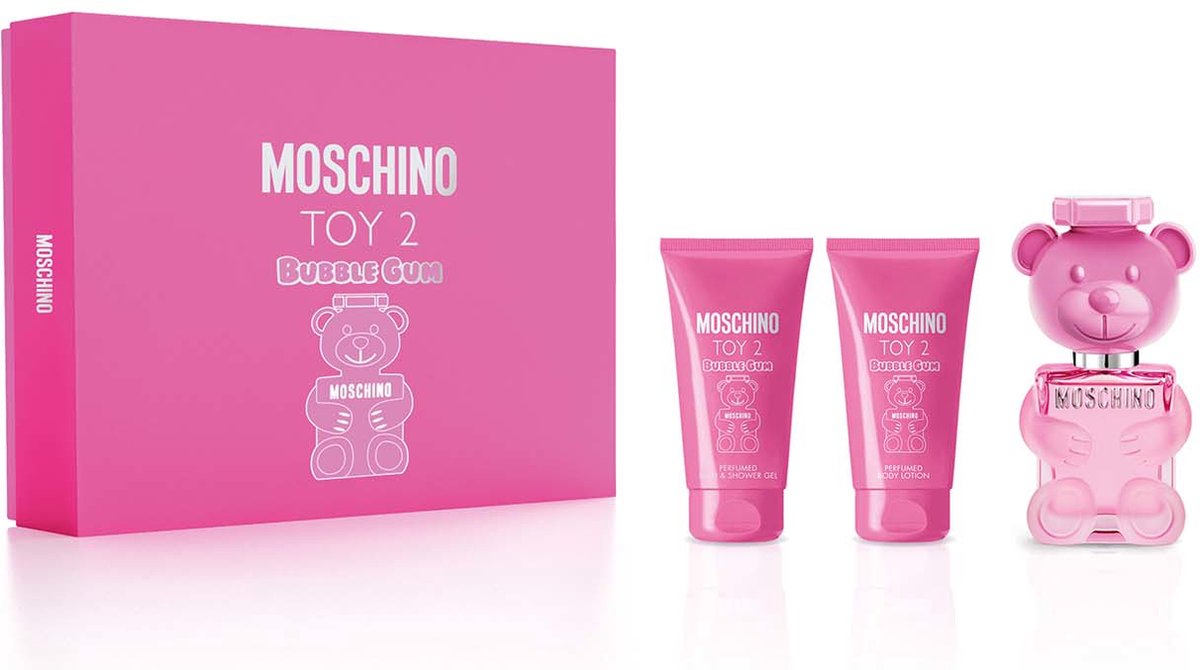 Moschino Toy 2 Bubble Gum gift set 50ml eau de parfum + 50ml body lotion + 50ml Douchegel