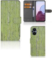 Wallet Book Case OPPO Reno 8 Lite | OnePlus Nord N20 Telefoon Hoesje Green Wood