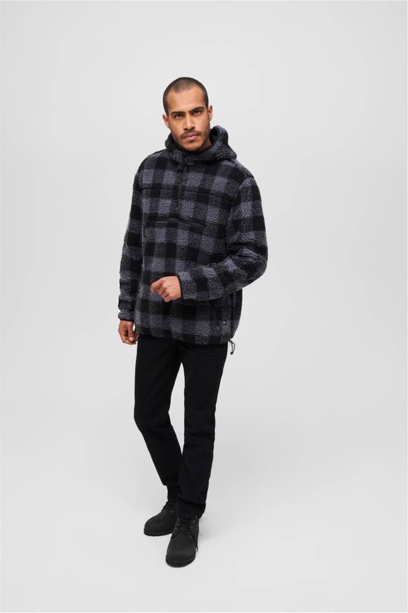 Brandit Teddyfleece Worker Pullover Zwart-Grijs Sweater — cadeau in Mode & Accessoires - foto 6