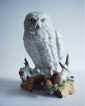 Sculptuur - 20 cm hoog - Beeld sneeuwuil - kunststof - decoratie
