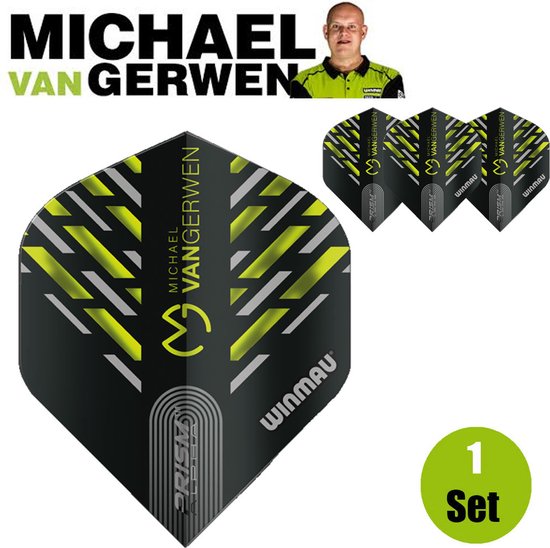 WINMAU - Prism Delta MvG 2021 Zwart Dartvluchten - 1 sets per pakket (3 dartvluchten in totaal) van Winmau — afbeelding 3