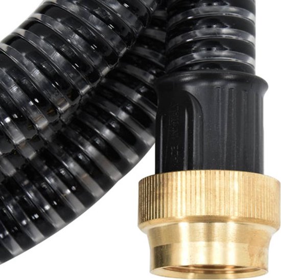Tuyau d'aspiration vidaXL 3 m PVC noir avec raccords en laiton