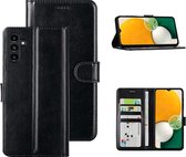 LuxeBass Hoesje geschikt voor Samsung Galaxy A13 5G - Boekhoesje - Zwart - Portemonneehoesje - telefoonhoes - gsm hoes - telefoonhoesjes