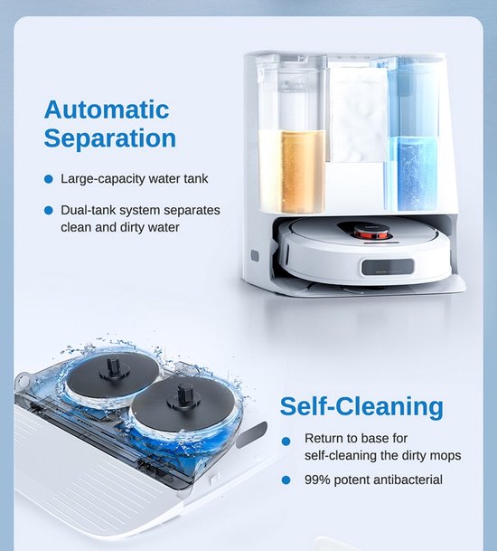 ROIDMI EVA - Robotstofzuiger - Dweilrobot - Wit