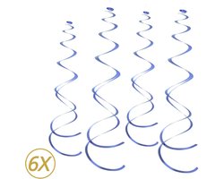 Blauwe Hangdecoratie Slingers Swirl Verjaardag Versiering Feest Versiering Swirls Plafond Decoratie Blauw - 6 Stuks