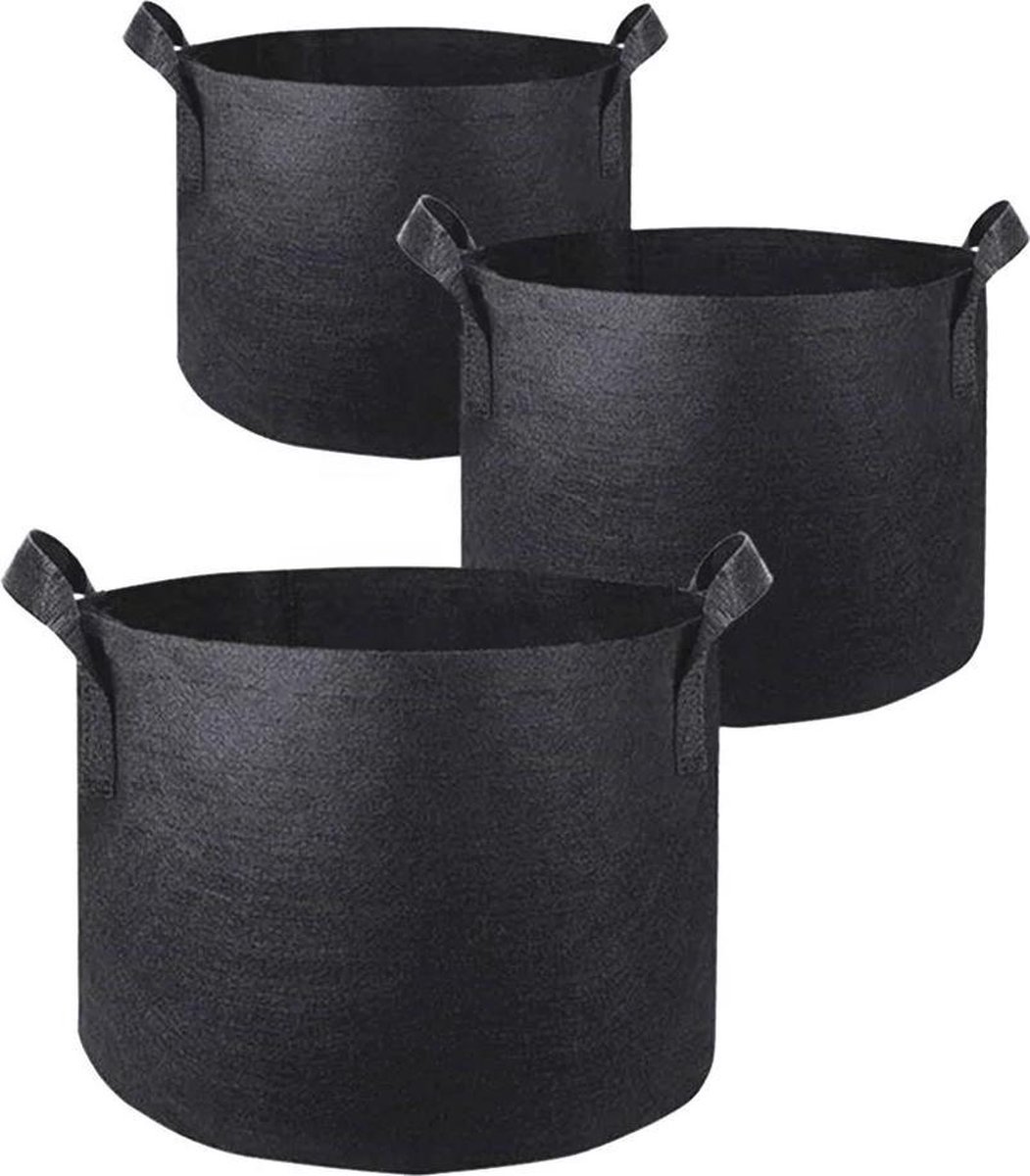 Repus - Planten groeizak - 25x30 CM - Set van 2 stuks - Gallon 5 - Groeipot - Kweekzak - Plantenzak - Plantenbak - Growbag - Trendy Plantentas - Duurzaam - Herbruikbaar - Bloempot - Tuinieren - Bloemen - Zwart - Plantenmand