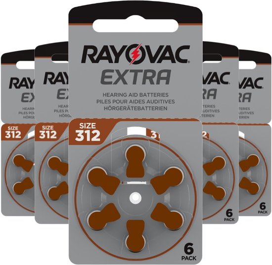 200 Batterie Per Apparecchi Acustici Auricolari Rayovac Extra Misura 312 PR41 (Marroni) - 10 Blister Da 8 E 20 Blister Da 6 Pile - Foto 9
