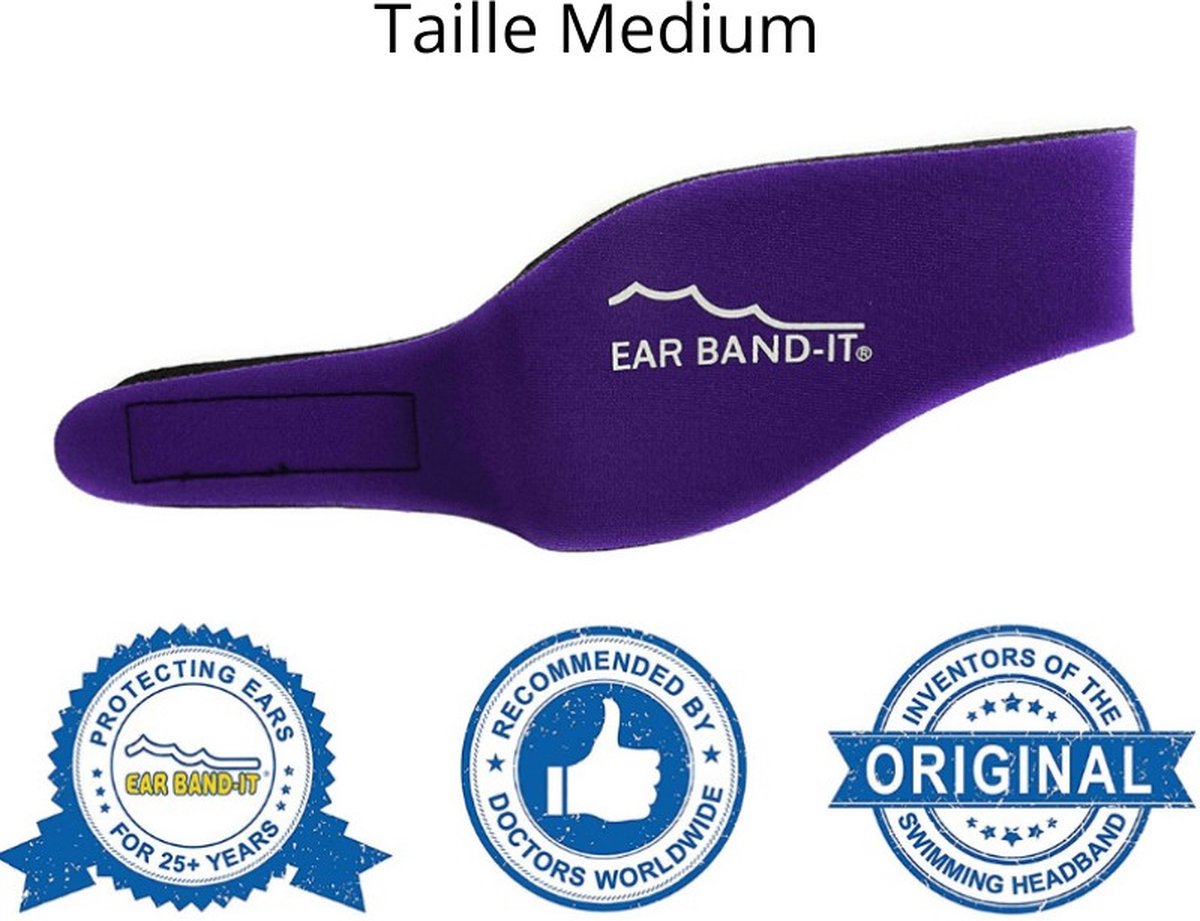 Goedkoopste Neopreen zwemhoofdband EarBand It, paars, maat medium