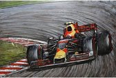 Schilderij - Wanddecoratie - Metalen - Formule 1 auto - Decoratie - Woonaccessoires - 80x120x5 cm