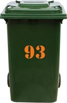 Kliko Sticker / Vuilnisbak Sticker - Nummer 93 - 15,7 x 25 - Oranje
