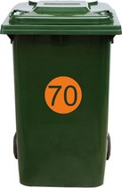Kliko Sticker / Vuilnisbak Sticker - Nummer 70 - 17 x 17 - Oranje
