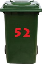 Autocollant Kliko / Autocollant poubelle - Numéro Kliko x 25 - Rouge