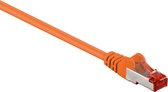 S/FTP CAT6 Gigabit netwerkkabel / oranje - LSZH - 0,15 meter