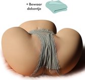 Sex Doll jouets pour hommes poupée sexuelle Realdoll femme corps torse sexuel - Grosses Fesses - 4 KG - 27CM - Vagin et Anus - avec couverture de rangement - Monica Moments®