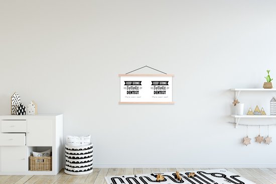Porte-affiche avec affiche - Affiche scolaire - Dentiste - Education - Student - Devis - 60x30 cm - lattes vierges
