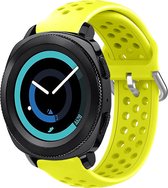 Siliconen sport bandje met gaatjes - Geschikt voor Samsung Galaxy Watch 3 - 41mm / Galaxy Watch 1 42mm / Galaxy Watch Active / Active 2 / Samsung Gear Sport bandje - Sport bandje - Geel