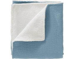 Cottonbaby - wiegdeken - Cottonsoft - bamboe voering - oudblauw
