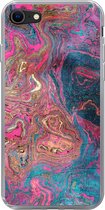 Convient pour coque iPhone SE 2022 - Impression marbrée - Peinture - Formes - Coque de téléphone en Siliconen