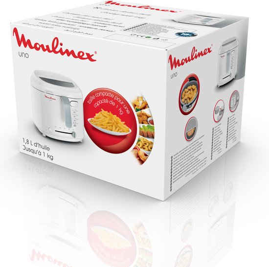 Foto: Moulinex uno af203110 frituurpan 1 8 l cool touch wit