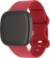 Bandje Voor Fitbit Versa 3 / Sense Sport Band - Donkerrood - Maat: SM - Horlogebandje, Armband