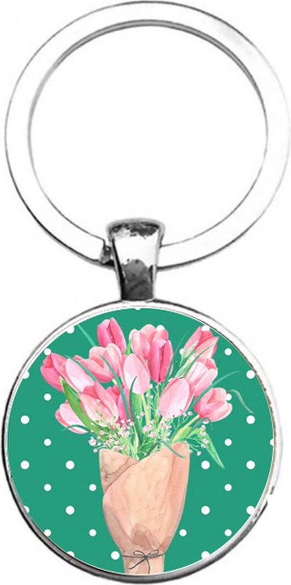 Sleutelhanger Glas - Tulpen