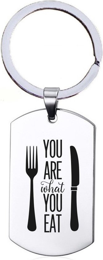 Sleutelhanger RVS - You Are What You Eat