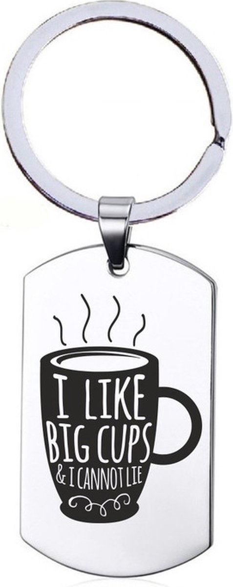 Sleutelhanger RVS - I Like Big Cups