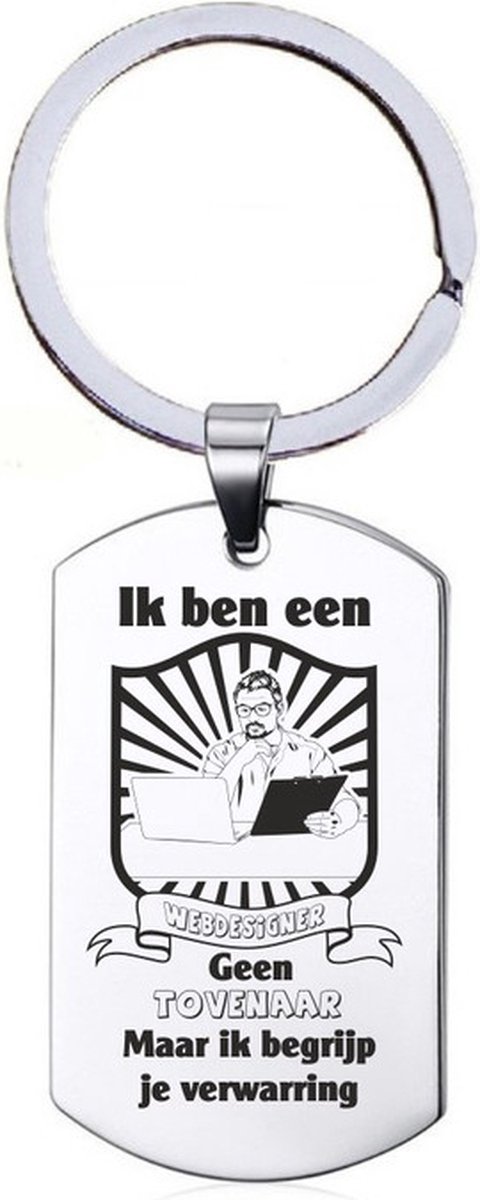 Sleutelhanger RVS - Ik Ben Een Webdesigner