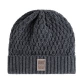 Knit Factory Jaida Gebreide Muts Heren & Dames - Beanie hat - Antraciet - Warme donkergrijze Wintermuts - Unisex - One Size